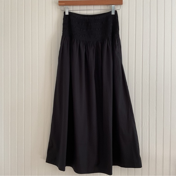 Madewell Smocked-Waist Poplin Midi Skirt NWT - Picture 9 of 9